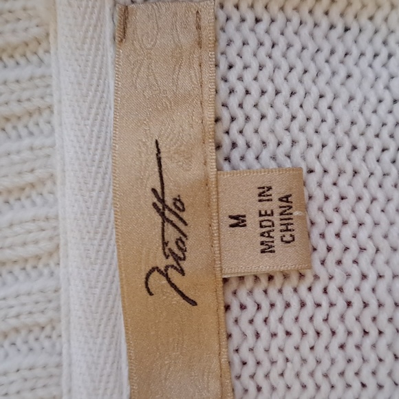 Motto  Cable Knit 1 Button Collared Ivory Sweater Cardigan. Size Medium NWOT - Picture 7 of 9